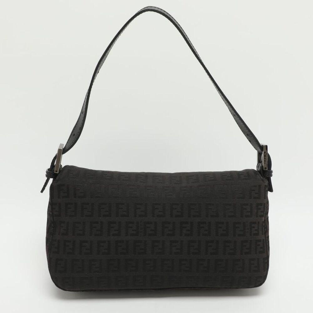 Fendi Forever Brown/black Zucchino Canvas And Leather Baguette Bag - Picture 4 of 7